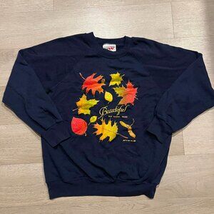 Vintage 1989 Beautiful Bar Harbor Maine Fall Winter Long Sleeve Crewneck Sweater